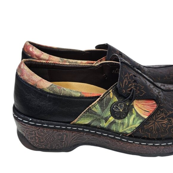 L' Artiste by Springstep Womens Leather Floral Clogs, Slip On Shoes, 41/ 9.5-10 - Picture 4 of 11